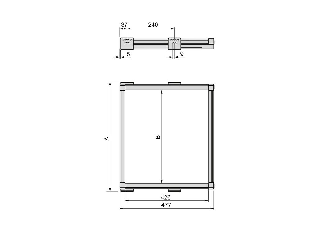 Telaio con Guida Soft Componibile Senza Elementi Moka RAL8019 varie misure  Emuca - immagine 2